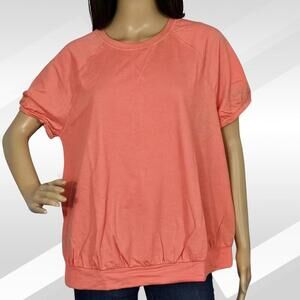 2/$30 Lane Bryant Orange Short Sleeve Crew Neck Top Size 34/36